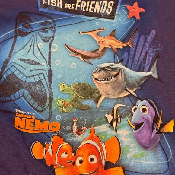 Disney Store Disney Pixar Finding Nemo Fish and Friends Adult T-shirt - Blue - Picture 7 of 7
